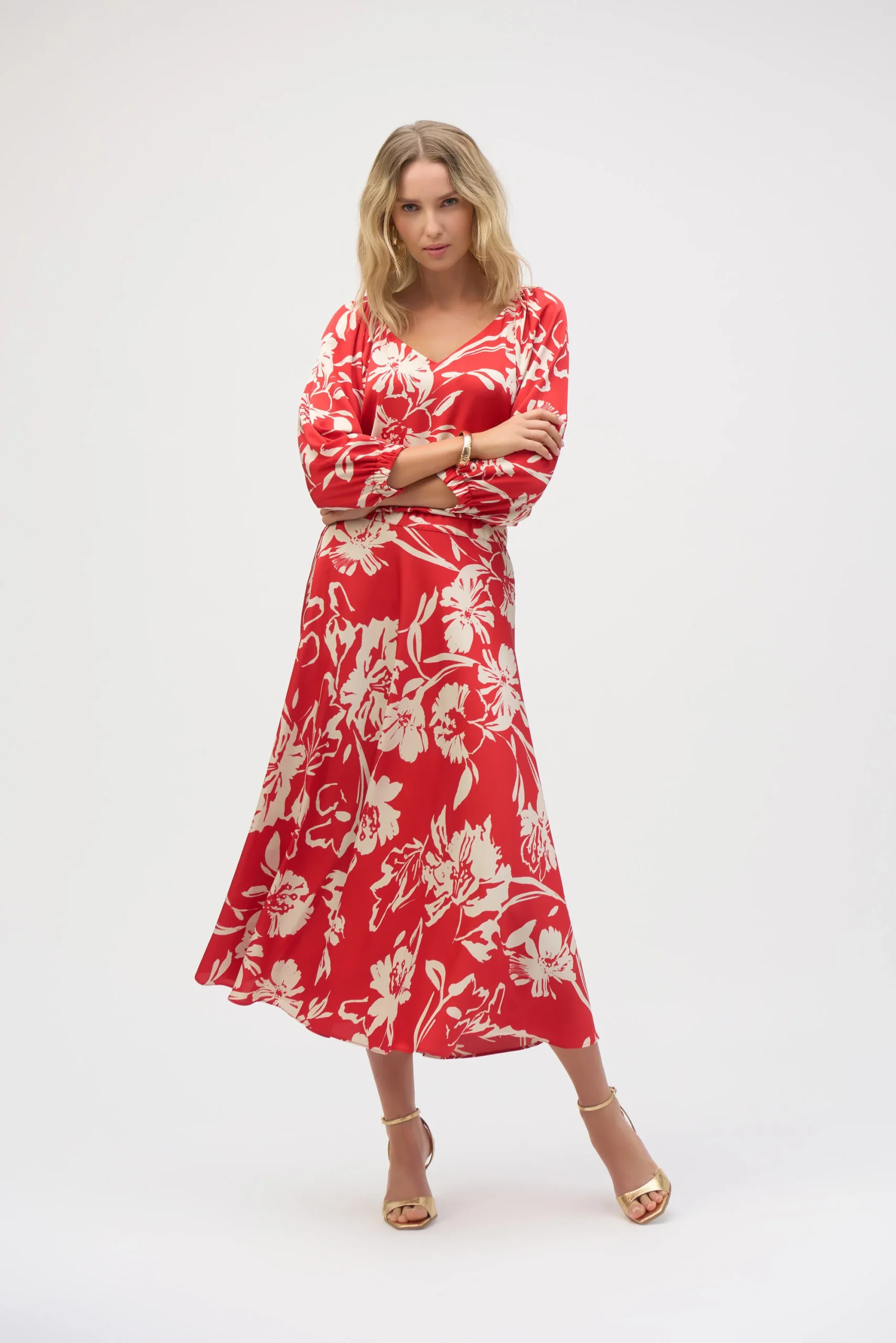 Blusa con estampado floral rojo 252119 - Imagen 5