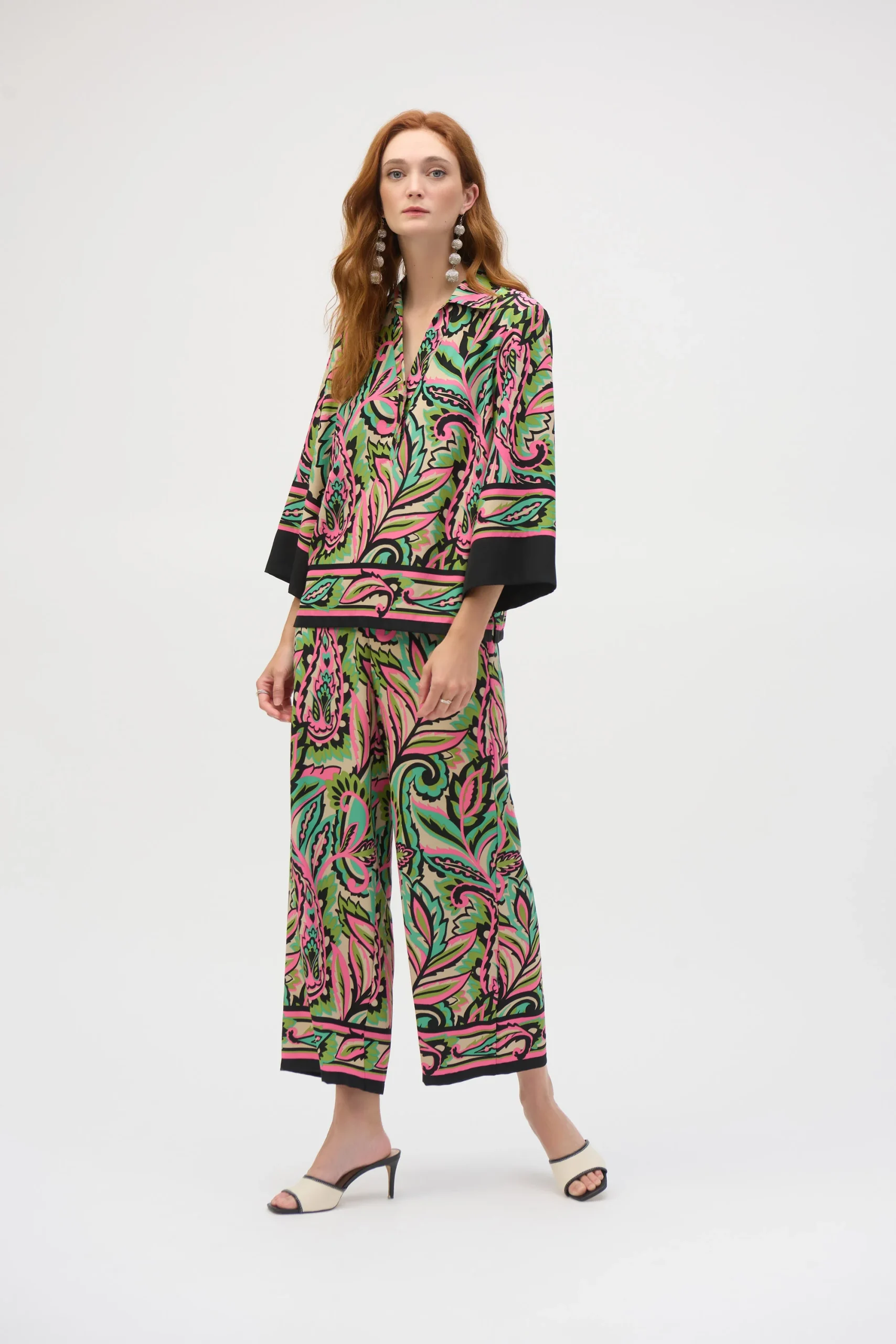 Blusa con estampado de cachemiras multicolor 252141 - Imagen 2