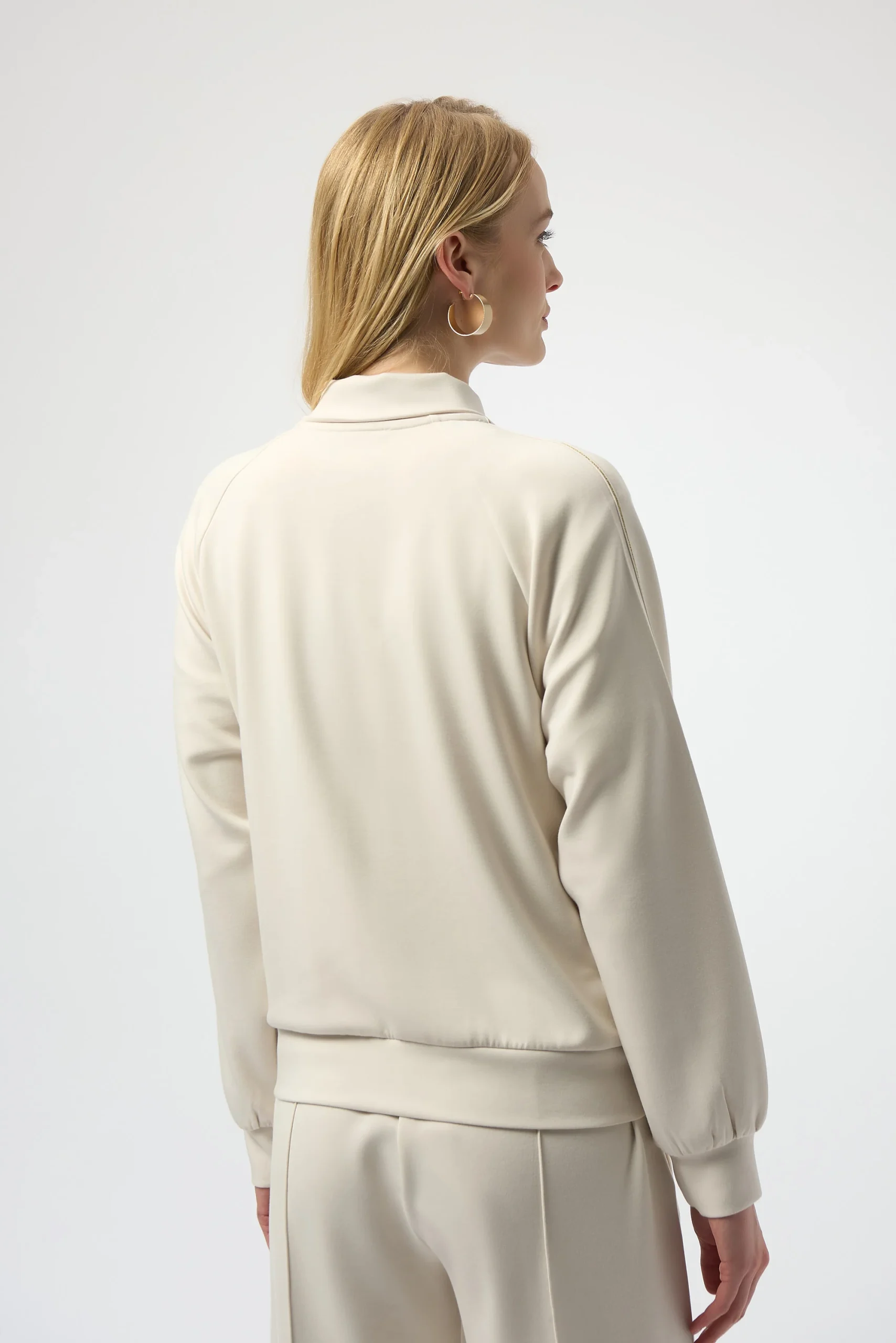 Chaqueta bomber de punto beige abedul 254959 - Imagen 4