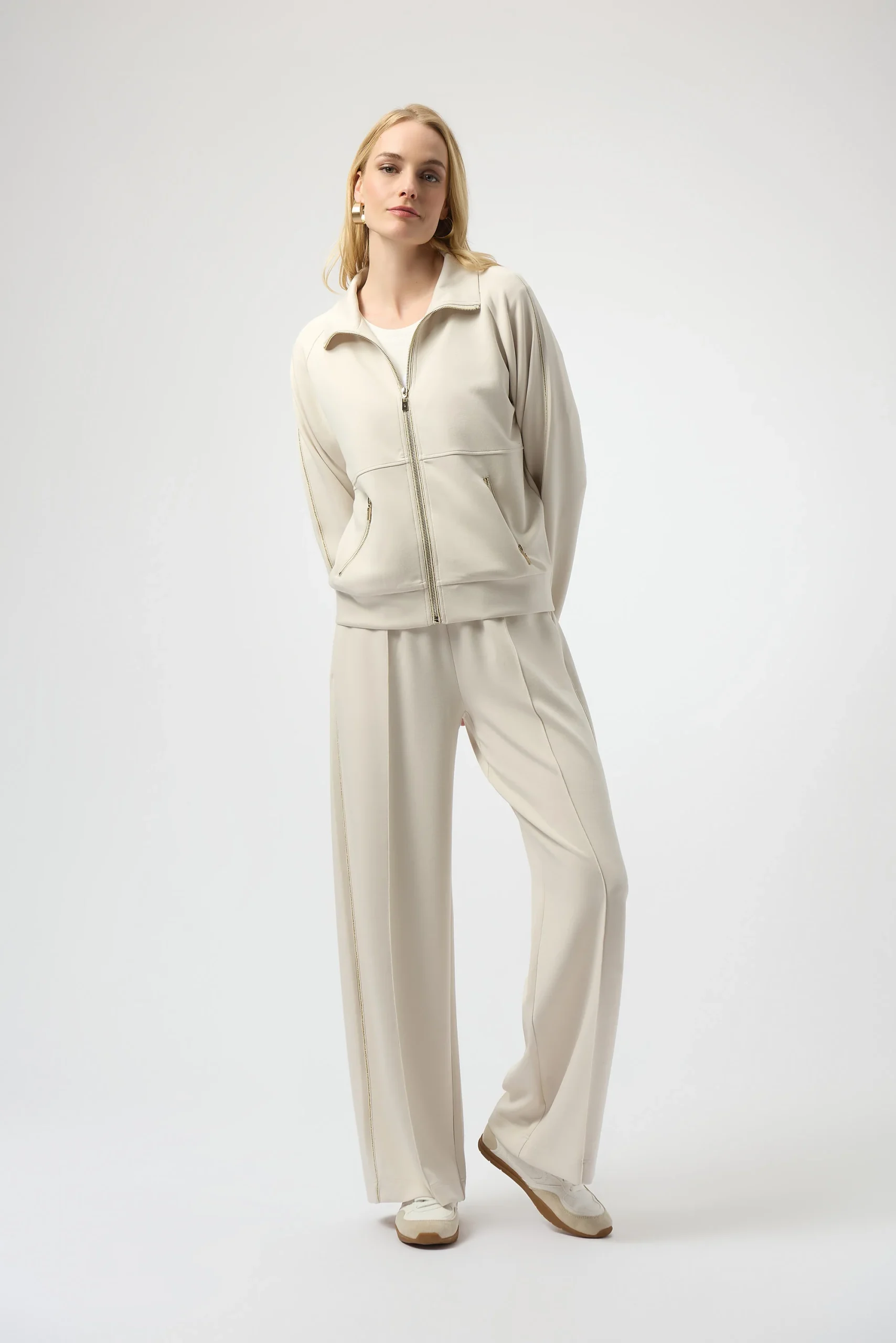 Chaqueta bomber de punto beige abedul 254959 - Imagen 5