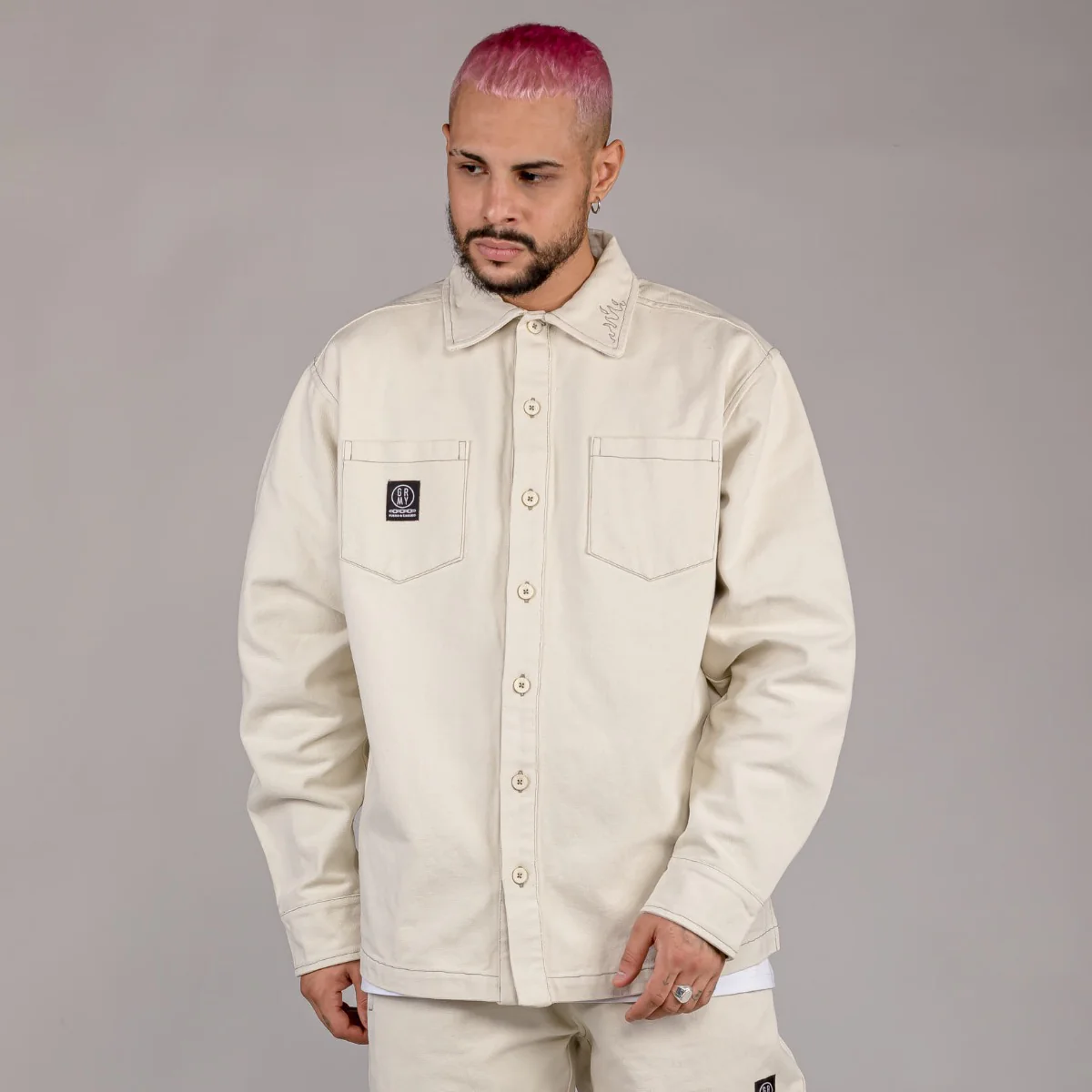Camisa Grimey "SNOW FOX" Canvas - Cream | Winter 22 - Imagen 5